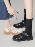 Momentlover Round-Toe Hollow Sandals Gladiators