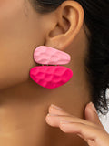 Momentlover Geometric Contrast Color Drop Earrings