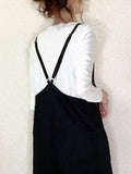 Momentlover Split-Joint Solid Color Sleeveless Loose V-Neck Overalls