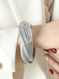 Momentlover Pleated Solid Color Bracelet Accessories