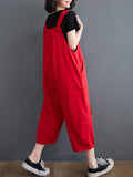 Momentlover Original Cartoon Printed Puff Denim Overalls