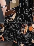 Momentlover Printed Figure Wide Leg Loose Spaghetti-Neck Overalls