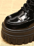 Momentlover Split-Joint Lace-Up Platform Shoes Dr. Martens Boots Boots