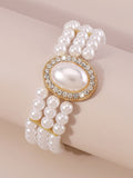 Momentlover Rhine Stones Geometric Chains Adjustable Bracelet Accessories