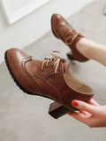Momentlover Split-Joint Pointed-Toe Lace-Up Pumps