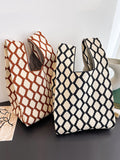 Momentlover Rhombus Woven Handbag Bags Accessories