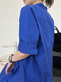 Momentlover Original Solid Round-Neck Shirt Dress