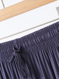 Momentlover Solid Color Loose Modal Wide-Leg Casual Pants