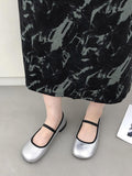 Momentlover Split-Joint Shallow Cut Round-Toe Mary Janes Flat Shoes