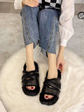 Momentlover Velvet Split-Joint Slippers