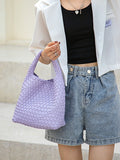 Momentlover Woven Solid Color Handbags Bags