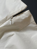 Momentlover Urban Puff Sleeves Solid Color Round-Neck Mini Dress