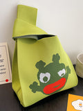 Momentlover Cartoon Printed Woven Handbag Bags Accessories