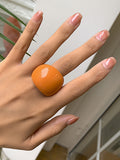 Momentlover Original Solid Color Geometric Resin Rings Accessories