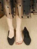Momentlover Square-Toe Solid Color Shoes Flats