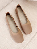 Momentlover Solid Color Breathable Flat Shoes