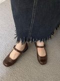 Momentlover Split-Joint Round-Toe Round Cut Mary Janes