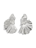 Momentlover Solid Color Leaves Shape Geometric Drop Earrings