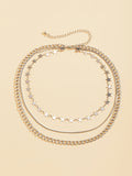 Star Shape Solid Color Snake Chain Layered Necklaces Accessories