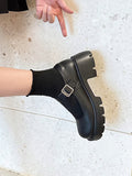 Momentlover Round-Toe Round Cut Mary Janes