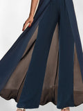 Momentlover Zipper Split-Joint Split-Front Solid Color Wrap Jumpsuits