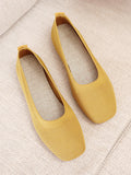 Momentlover Solid Color Breathable Flat Shoes