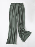 Momentlover Comfortable Drawstring Solid Color Loose Pants