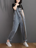 Momentlover Original Leopard Elasticity Denim Overalls