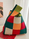 Momentlover Casual Checkerboard Contrast Color Color-Block Bags Accessories Handbags