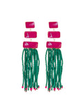 Momentlover Tasseled Geometric Drop Earrings