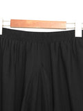 Momentlover Loose Solid Color Round-Neck Short Sleeves  Tops+ Elasticity Pleated Cropped Pants Two Pieces Set