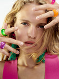 Momentlover 4 Pcs Solid Color Geometric Rings Accessories