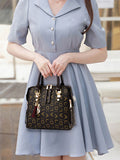 Momentlover Casual Letter Print Zipper Simpel Shoulder Bag