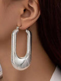 Momentlover Solid Color Geometric Drop Earrings