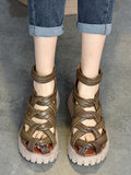 Momentlover Casual Hollow Gladiator Shoes Platform Sandals