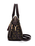 Momentlover Casual Letter Print Zipper Simpel Shoulder Bag