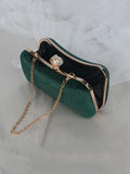 Momentlover Vintage Solid Color Velvet Hand Bag