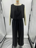 Momentlover Split-Joint Solid Color Pleated Elasticity Backless Sleeveless High Waisted Jumpsuits