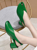 Momentlover Solid Color Open Toe Pumps Sandals Shoes
