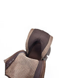 Momentlover Urban Black Brown Zipper Hollow Platform Shoes