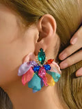 Momentlover Flower Shape Drop Earrings