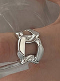 Momentlover Geometric Chain Shape Solid Color Rings Accessories