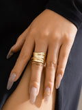 Momentlover Solid Color Geometric Rings Accessories