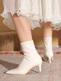 Momentlover Split-Joint Pointed-Toe Sock Boots Boots