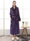 Momentlover Comfortable Solid Bandage Pajama Robe