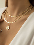 Solid Color Snake Chain Layered Necklaces Accessories