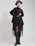 Momentlover Urban Loose Split-Joint Lapel Long Sleeves Midi Dress