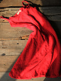 Momentlover Vintage Solid Color Spaghetti-Neck Loose Sleeveless Mini Dress