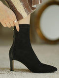 Momentlover Zipper Split-Joint Pointed-Toe Sock Boots Boots