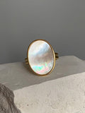 Momentlover Geometric Mother-Of-Pearl Adjustable Rings Accessories